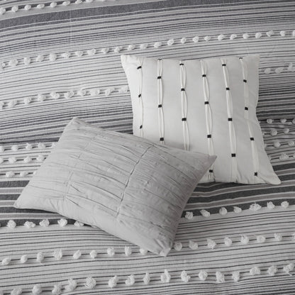 Jacquard Yarn-Dyed Stripes Cotton Duvet Cover Set