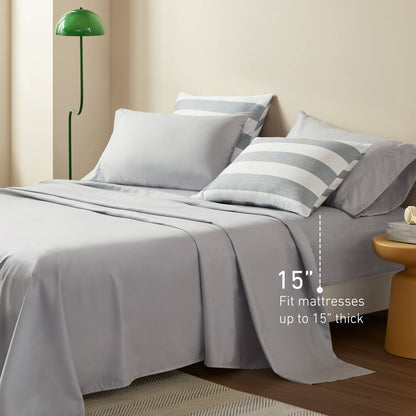 Textured Stripe Print Bedding Comforter Set