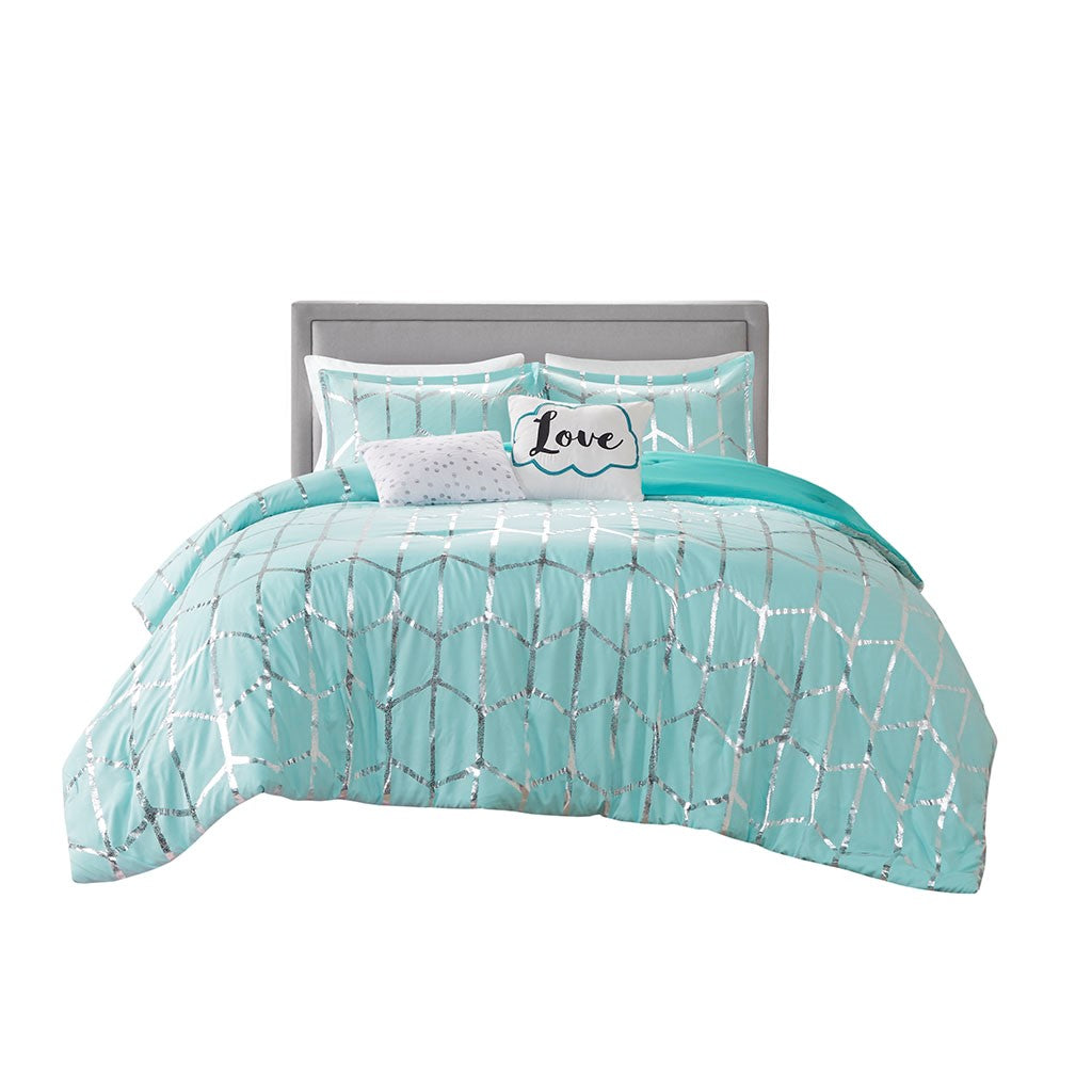 Raina Metallic Printed Comforter Set