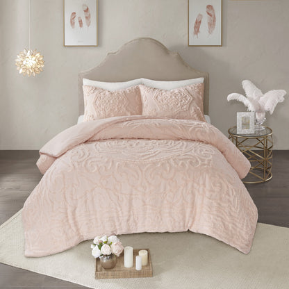 3 Piece Cotton Chenille Comforter Set