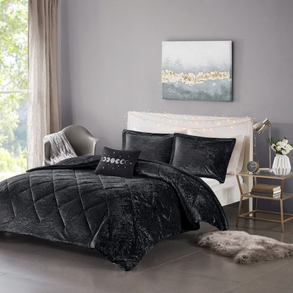 Velvet Comforter Set with Throw Pillow