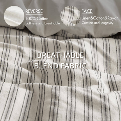 Duvet Cover Set, Striped Duvet Cover, Bedding Set with Pillow Shams