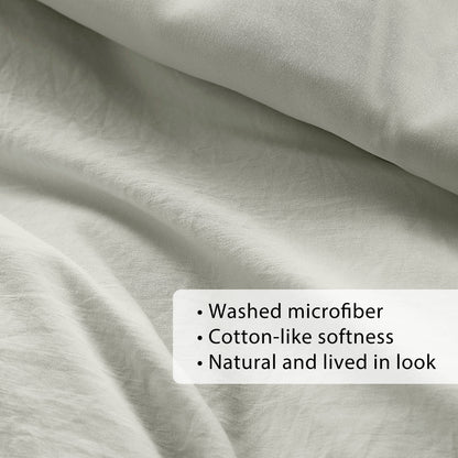 Soft Washed Pleated Duvet Cover Set