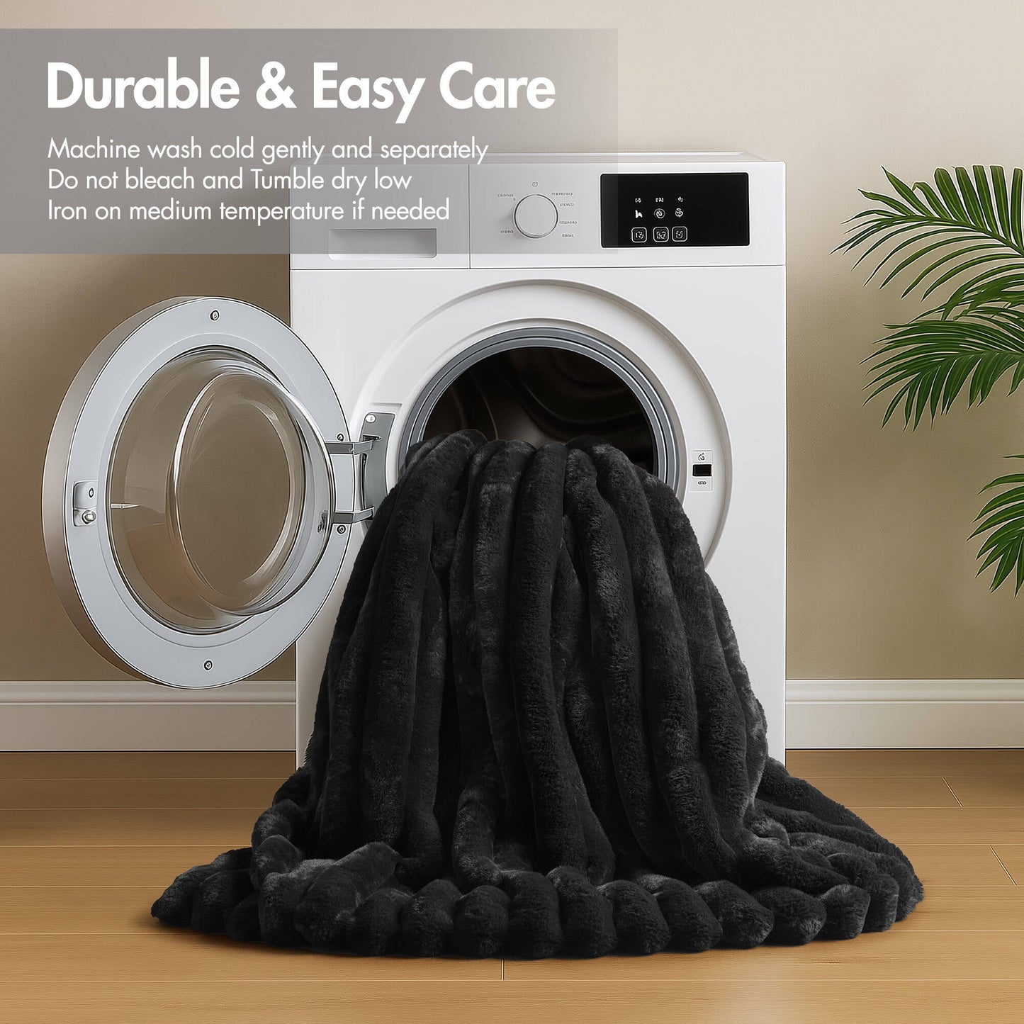 Faux Fur Fluffy Ribbed Bedding Comforter Set