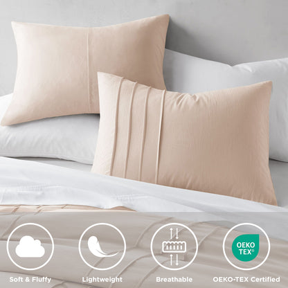 Soft Washed Pleated Duvet Cover Set
