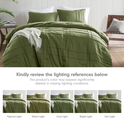 Soft Washed Pleated Comforter Set