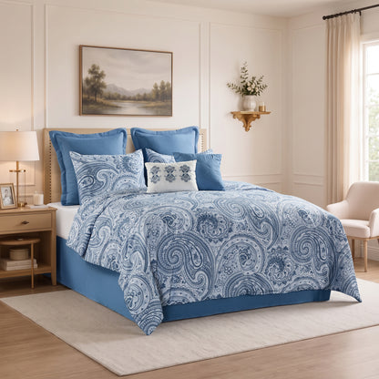 Kamira Cotton Paisley Floral Reversible Comforter Set