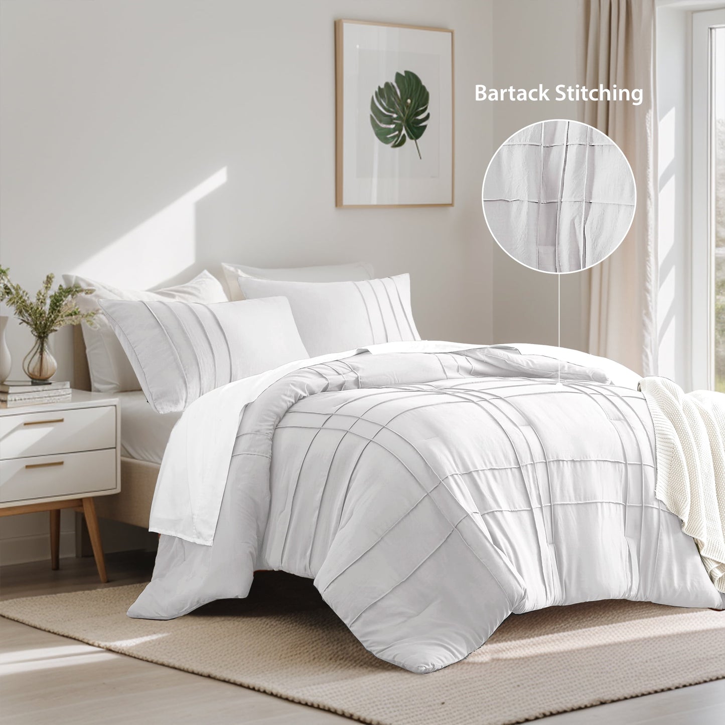 Soft Washed Pleated Comforter Set