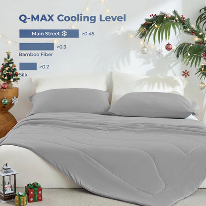 Cooling Comforter, Cooling Blanket for Hot Sleepers, Silky Smooth Summer Comforter