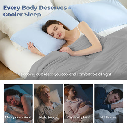Cooling Comforter, Cooling Blanket for Hot Sleepers, Silky Smooth Summer Comforter