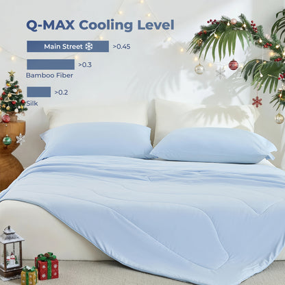 Cooling Comforter, Cooling Blanket for Hot Sleepers, Silky Smooth Summer Comforter