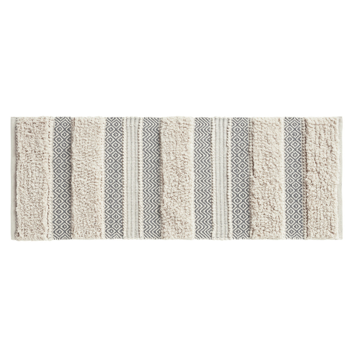 Boho Hand-Woven Texture Stripe Bath Rug