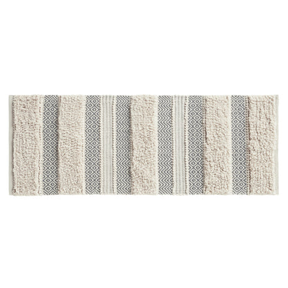 Boho Hand-Woven Texture Stripe Bath Rug