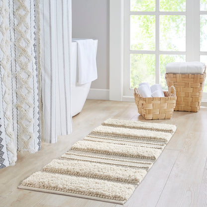 Boho Hand-Woven Texture Stripe Bath Rug