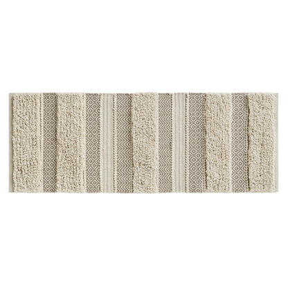 Boho Hand-Woven Texture Stripe Bath Rug