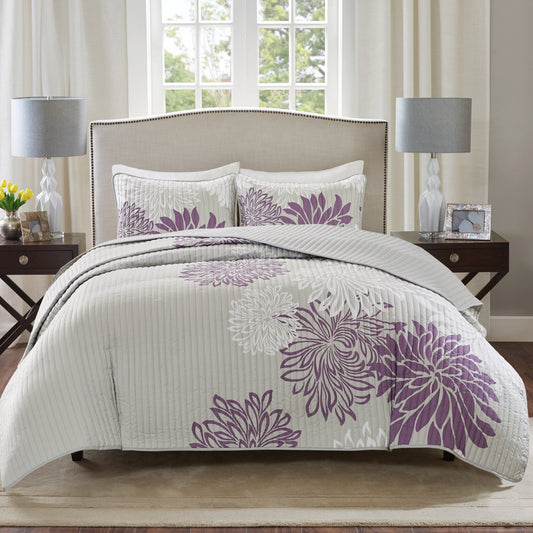 Enya 3 Piece Reversible Quilt Set