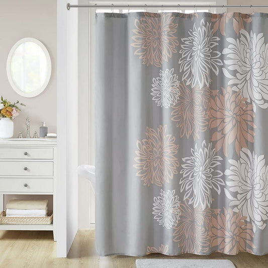 Enya Floral Botinical Printed Shower Curtains Light-filtering Bath Curtains