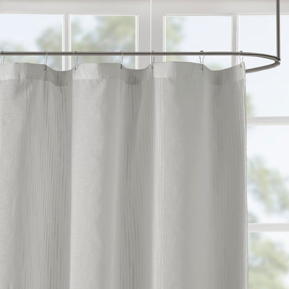 Sheer Shower Curtain with Textured Design