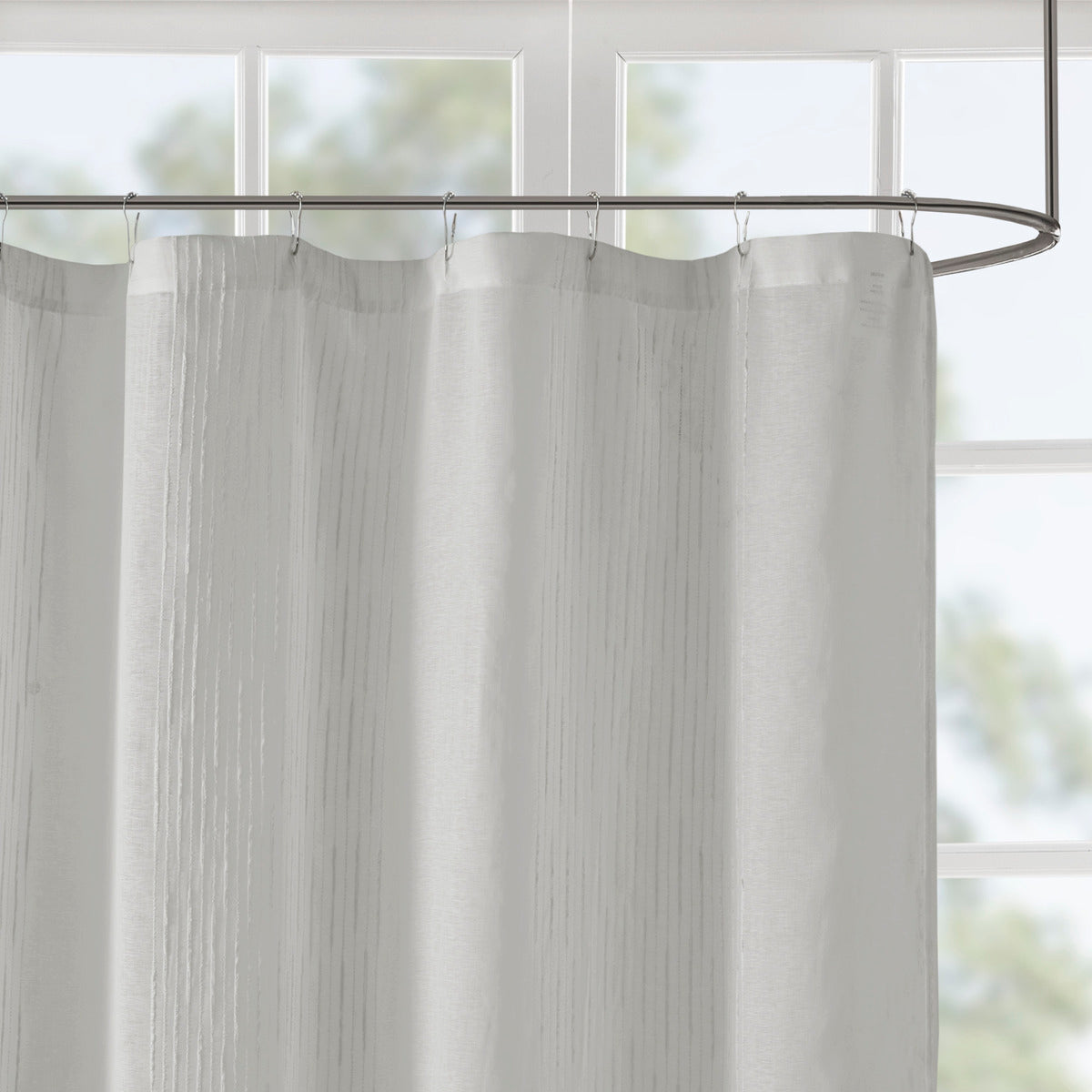 Sheer Shower Curtain with Textured Design