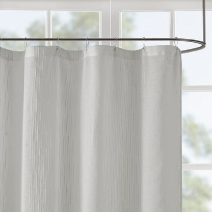 Sheer Shower Curtain with Textured Design