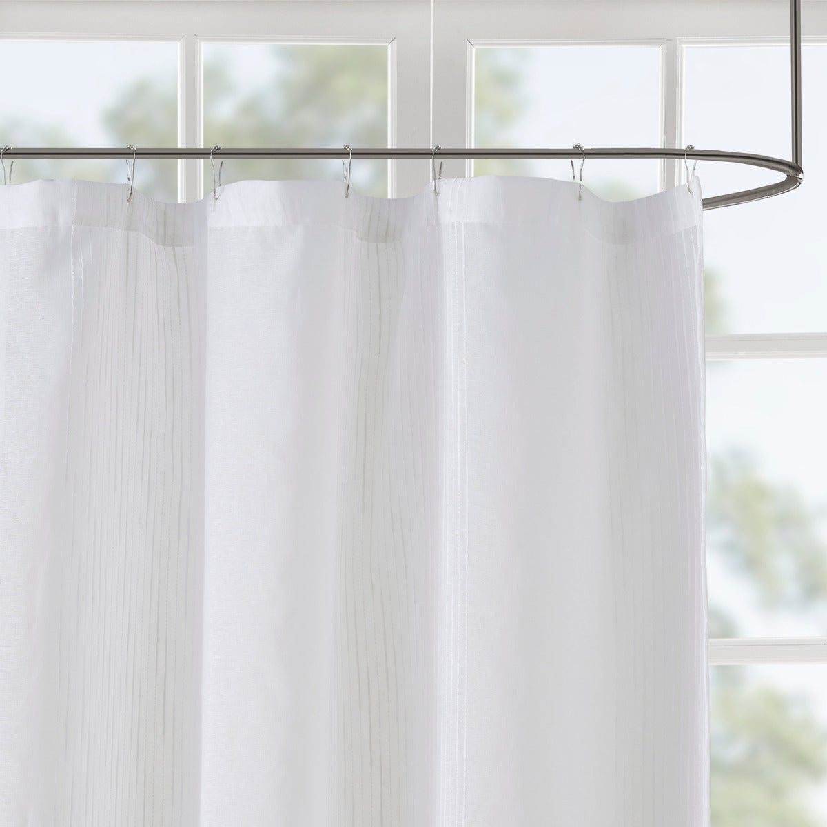 Sheer Shower Curtain with Textured Design