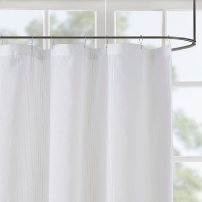 Sheer Shower Curtain with Textured Design