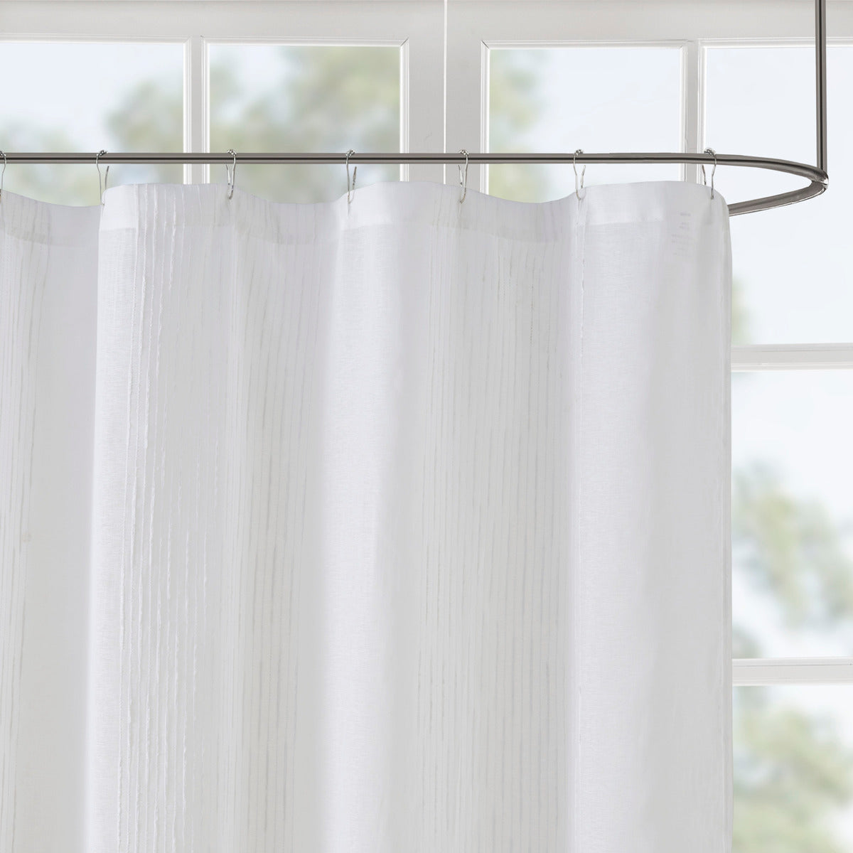 Sheer Shower Curtain with Textured Design