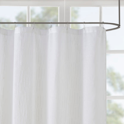 Sheer Shower Curtain with Textured Design