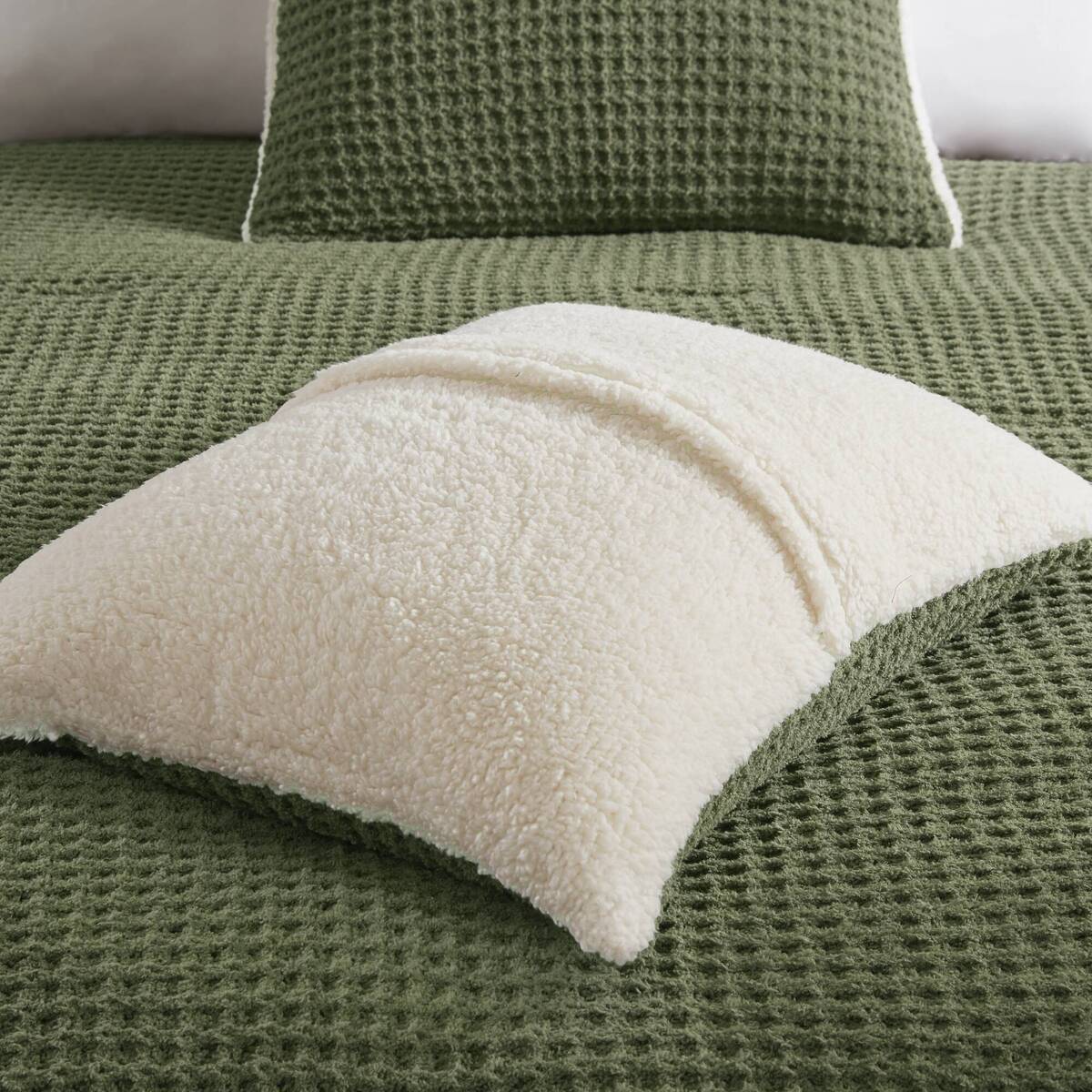 Waffle-Knit Chenille Comforter Set