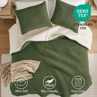 Waffle-Knit Chenille Comforter Set
