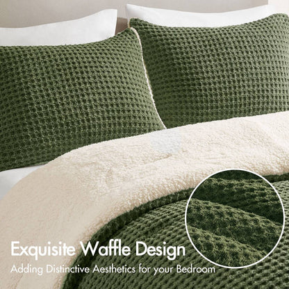 Waffle-Knit Chenille Comforter Set