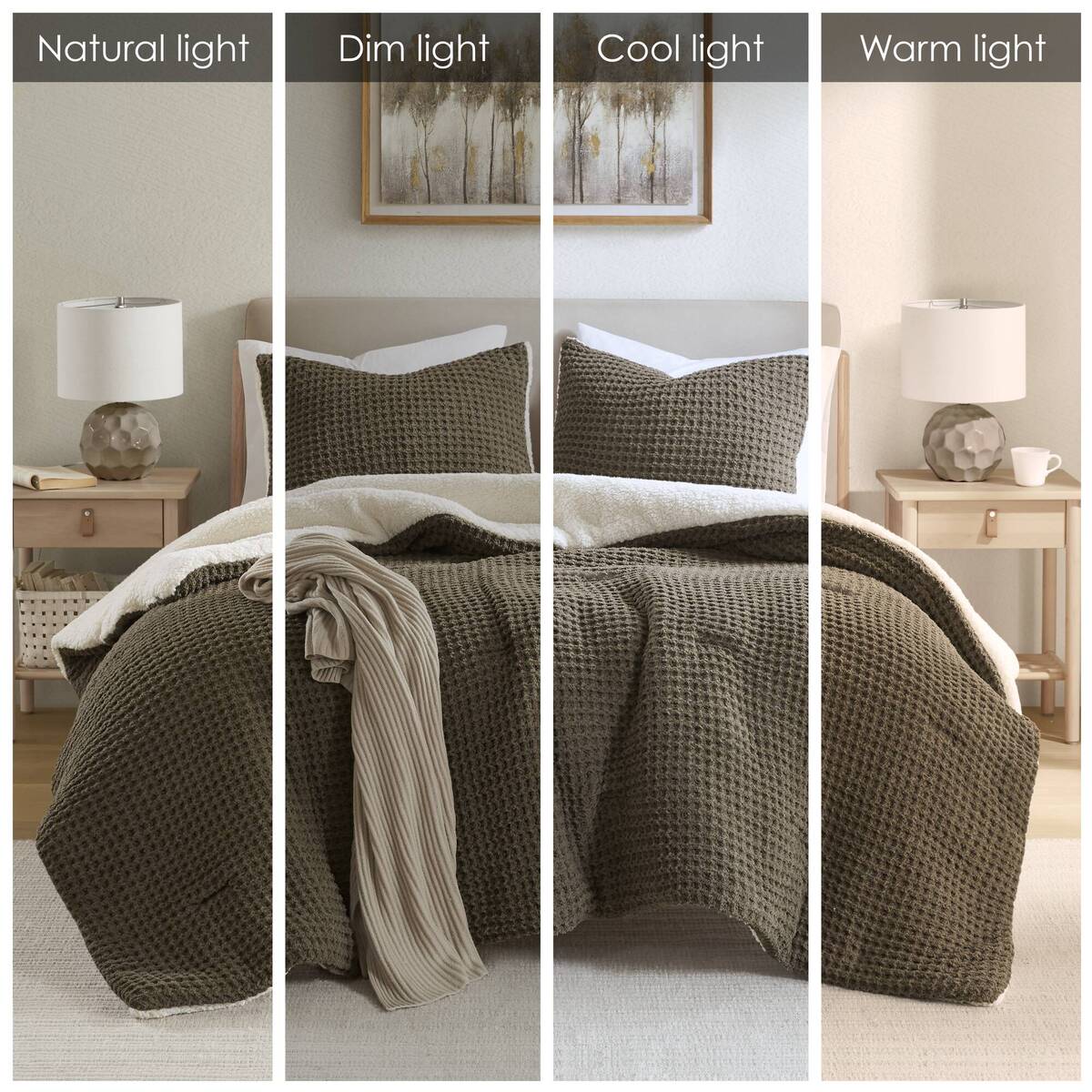 Waffle-Knit Chenille Comforter Set