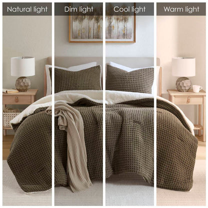 Waffle-Knit Chenille Comforter Set