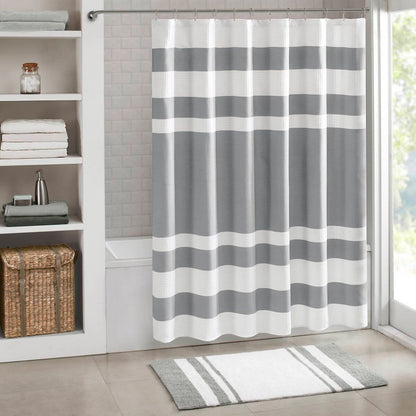 Modern Striped Shower Curtain with 3M Treatment