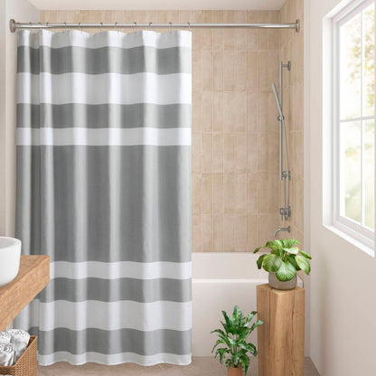Modern Striped Shower Curtain with 3M Treatment