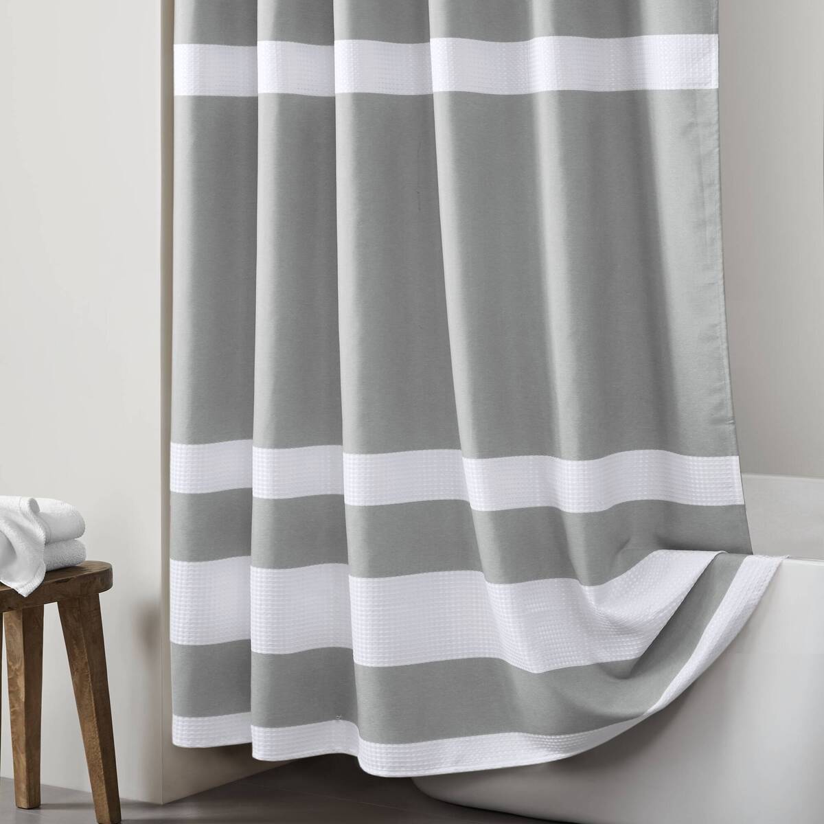Modern Striped Shower Curtain with 3M Treatment