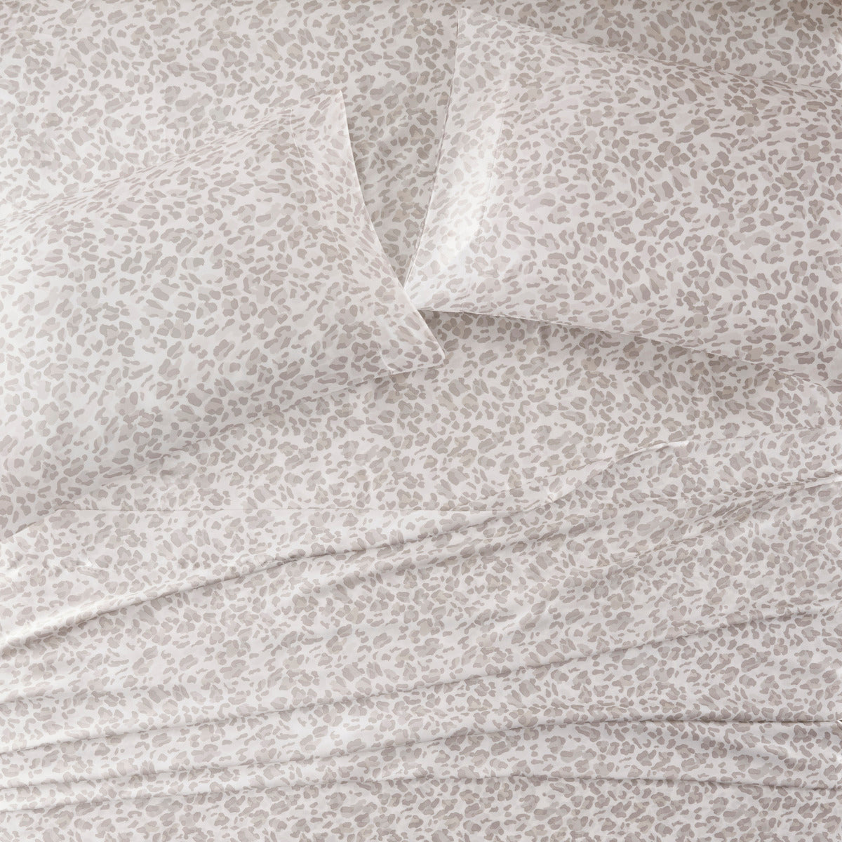 Printed Satin Bed Sheets, 3-Piece Luxury Silky Bedding Sets with Pillowcase