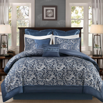 Jacquard Comforter Set with Bedskirt and Decor Pillows