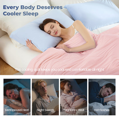 Cooling Comforter, Cooling Blanket for Hot Sleepers, Silky Smooth Summer Comforter