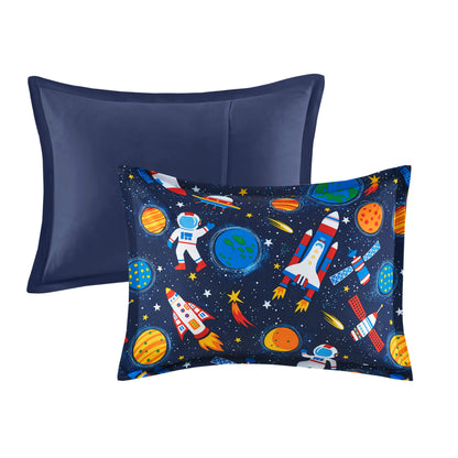 Jason Space Rocket  Boys Comforter Set with Decor Pillow