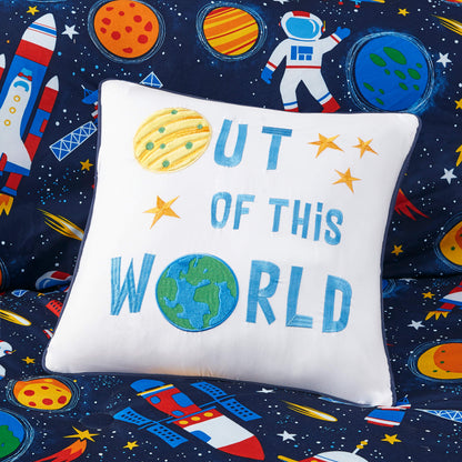 Jason Space Rocket  Boys Comforter Set with Decor Pillow
