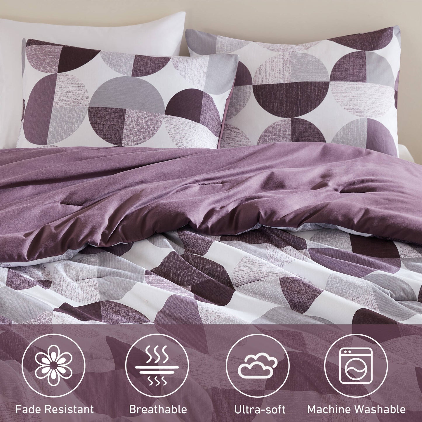 Round Geometric Print Comforter Mini Set