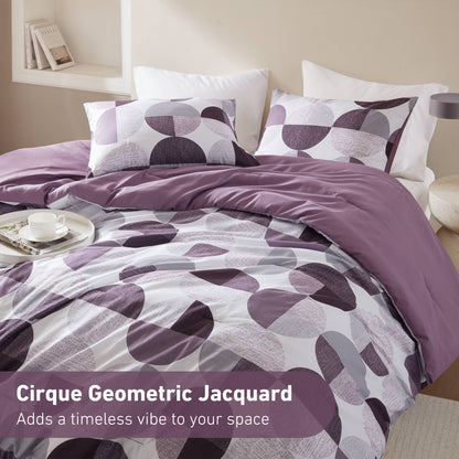Round Geometric Print Comforter Set, Bed-in-a-Bag Bedding Set