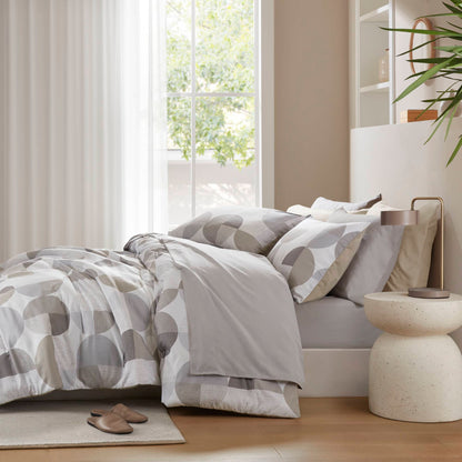 Round Geometric Print Comforter Set, Bed-in-a-Bag Bedding Set