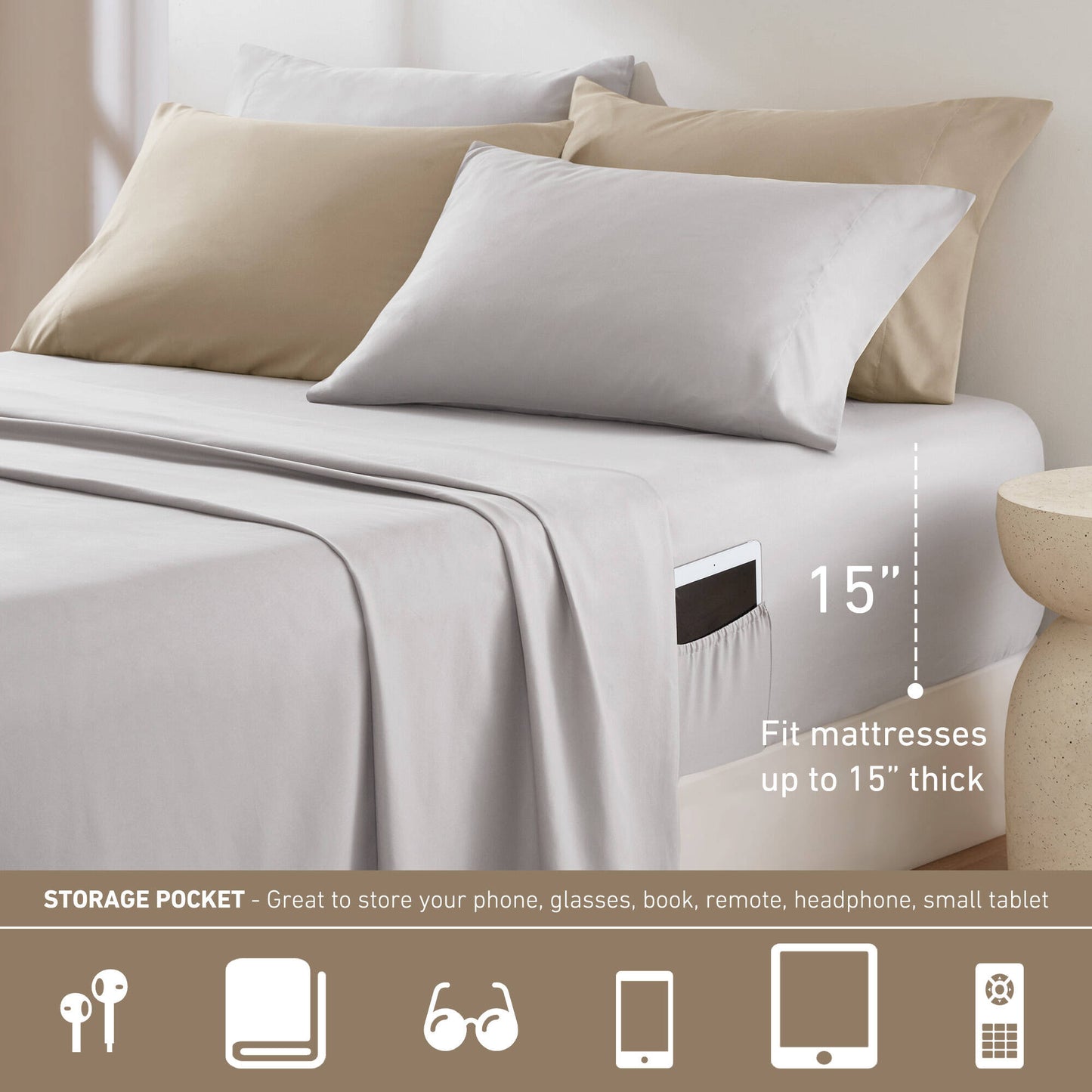 Round Geometric Print Comforter Set, Bed-in-a-Bag Bedding Set