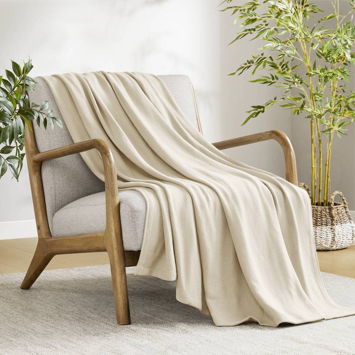 Rayon Diamond Jacquard Weave Cotton Blanket
