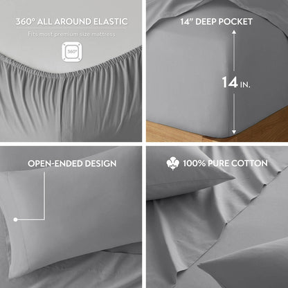 144TC 100% Cotton Solid Sheet Set