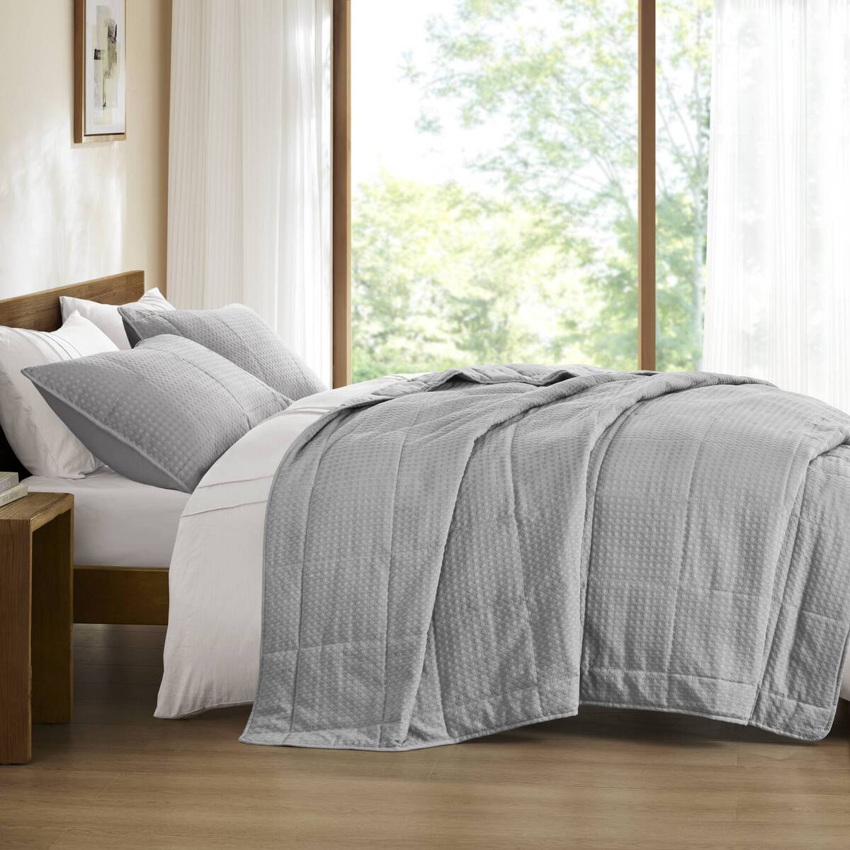 Waffle Weave Textured Quilt Set