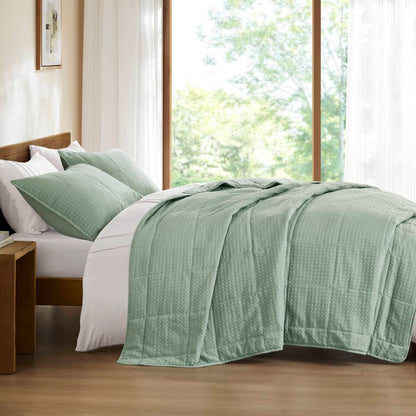 Waffle Weave Textured Quilt Set