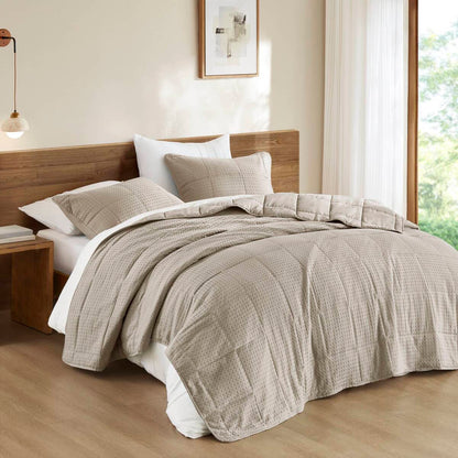 Waffle Weave Textured Quilt Set